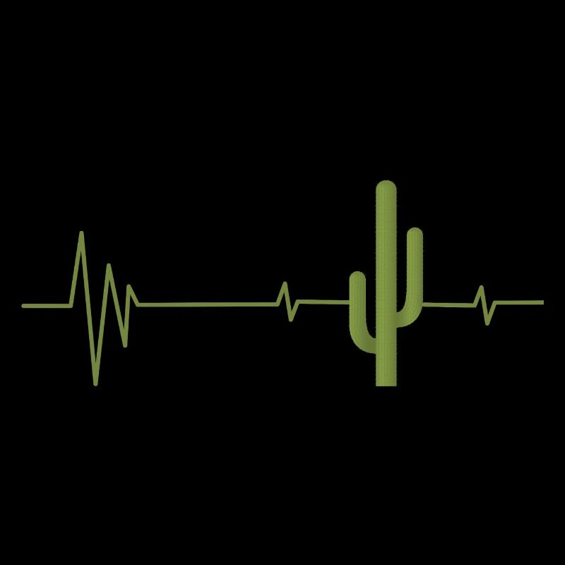 Saguaro Cactus Cacti Lover Heartbeat