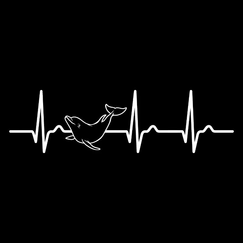 ECG curve - heart curve - pulse - dolphin - sea