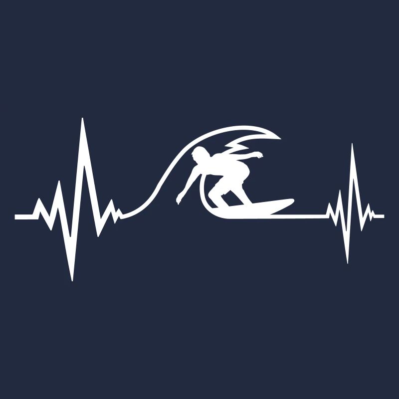 Surfer Pulse Heartbeat ECG Fréquence Beach Wave