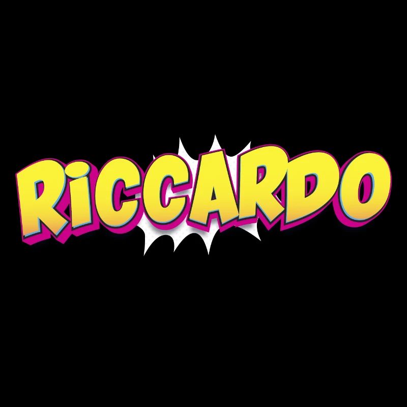 Riccardo Benutzerdefinierter Name Comic-Buch-Stil Pop-Art,