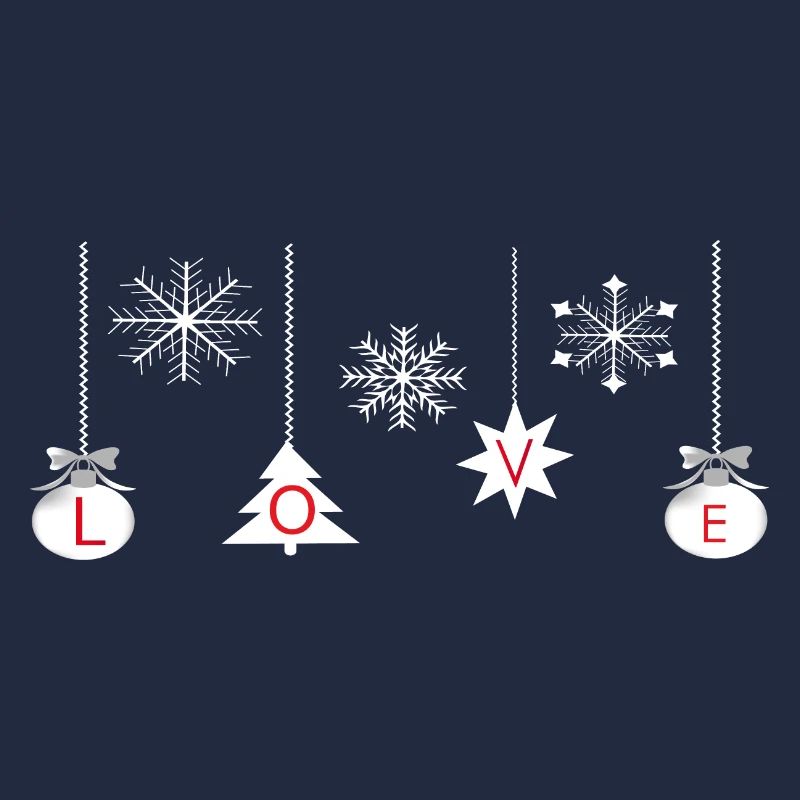 Weihnachtskugeln mit Love