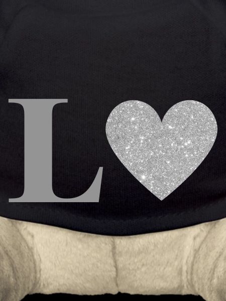 Letter l silver heart