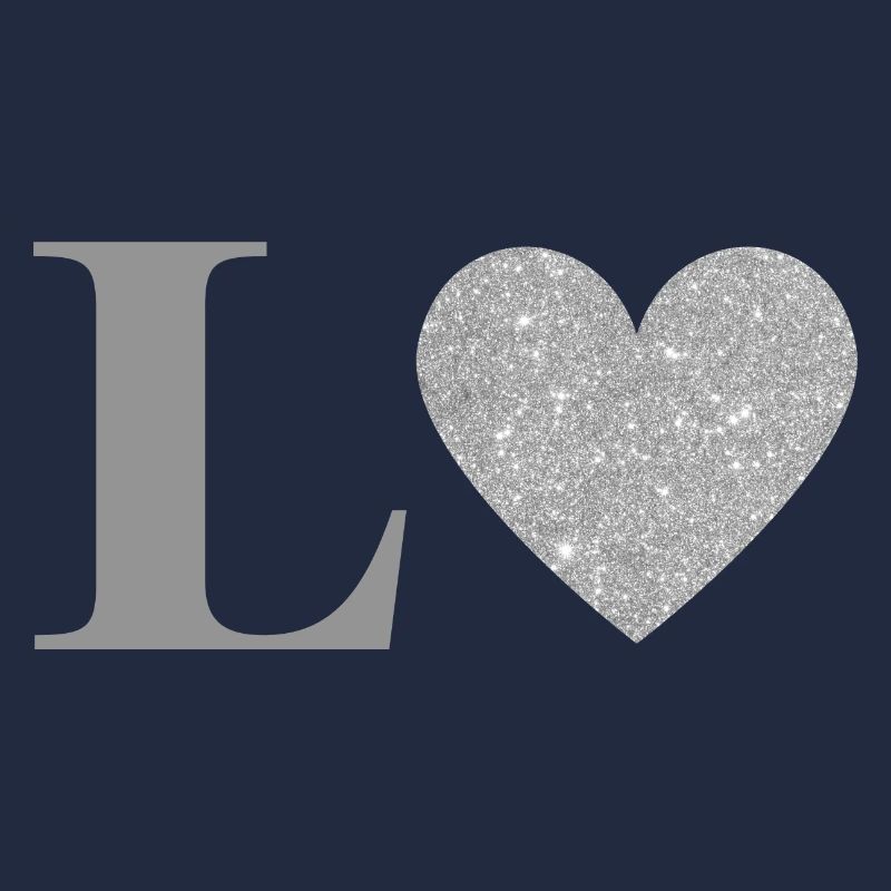 Letter l silver heart