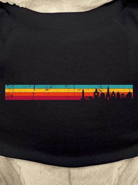 Retro Sunset Skyline Stripes