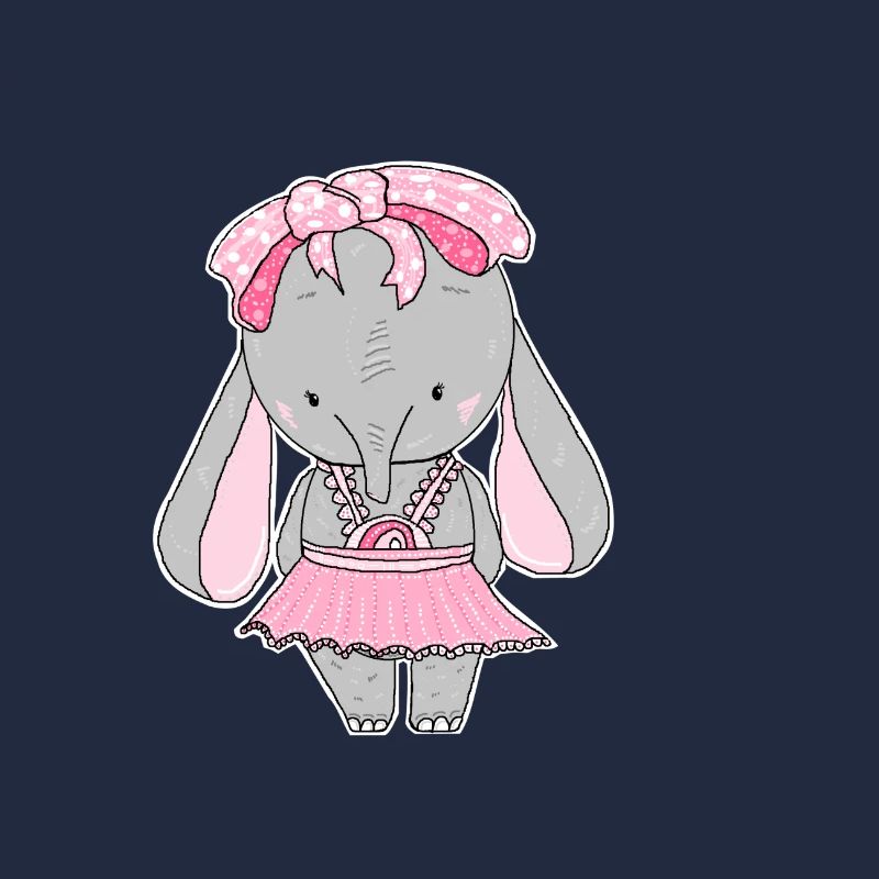 Elephant, sweet, cartoon