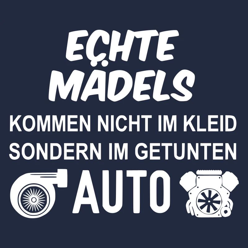 Echte Mädels kommen im getunten Auto
