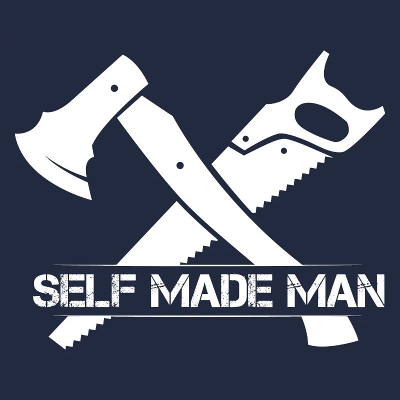 selfmade man icon axe saw tool icon logo