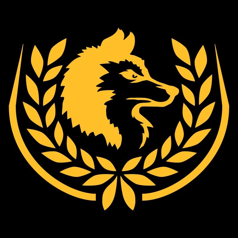 Wappen Wolf Lorbeerkranz Logo