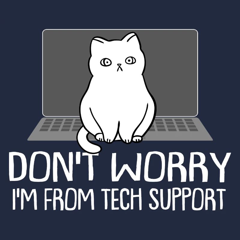 Drôle de chat ne vous inquiétez pas, je suis de Tech Support Cat