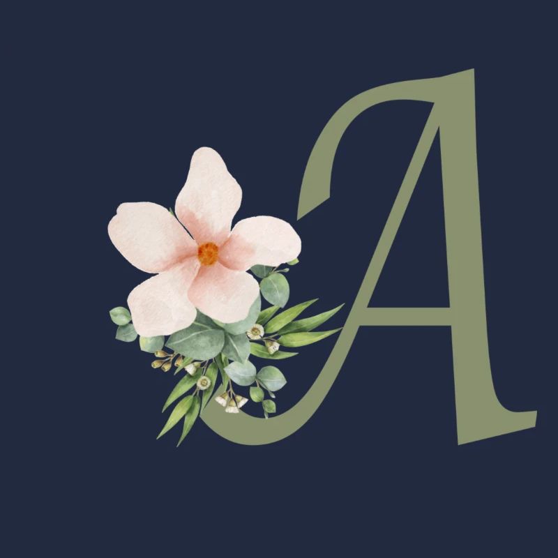 Buchstabe A mit Blume