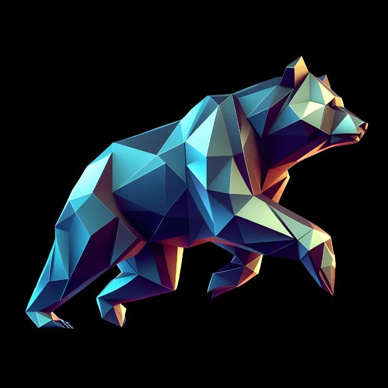 Geometrischer 3D-Origami-Bär