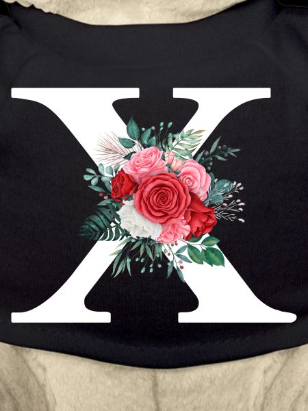Lettre x floral rouge