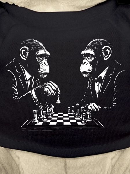 two monkeys play chess