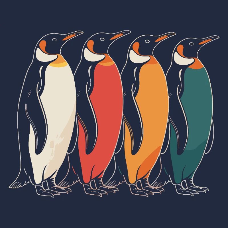 Farbenfrohe Pinguine
