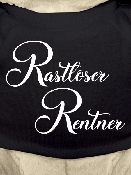 Restless pensioner lettering