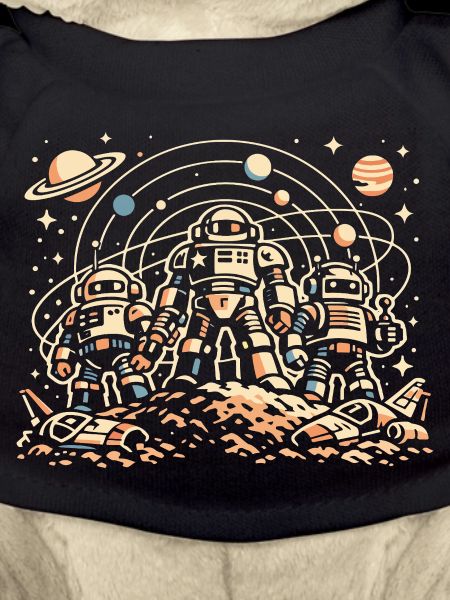 Moon Soil Astronauts Robot Trio