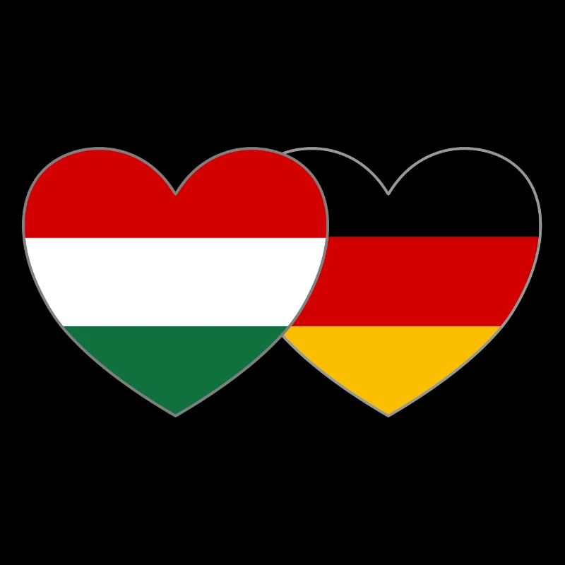 Hungary Germany Flag Heart