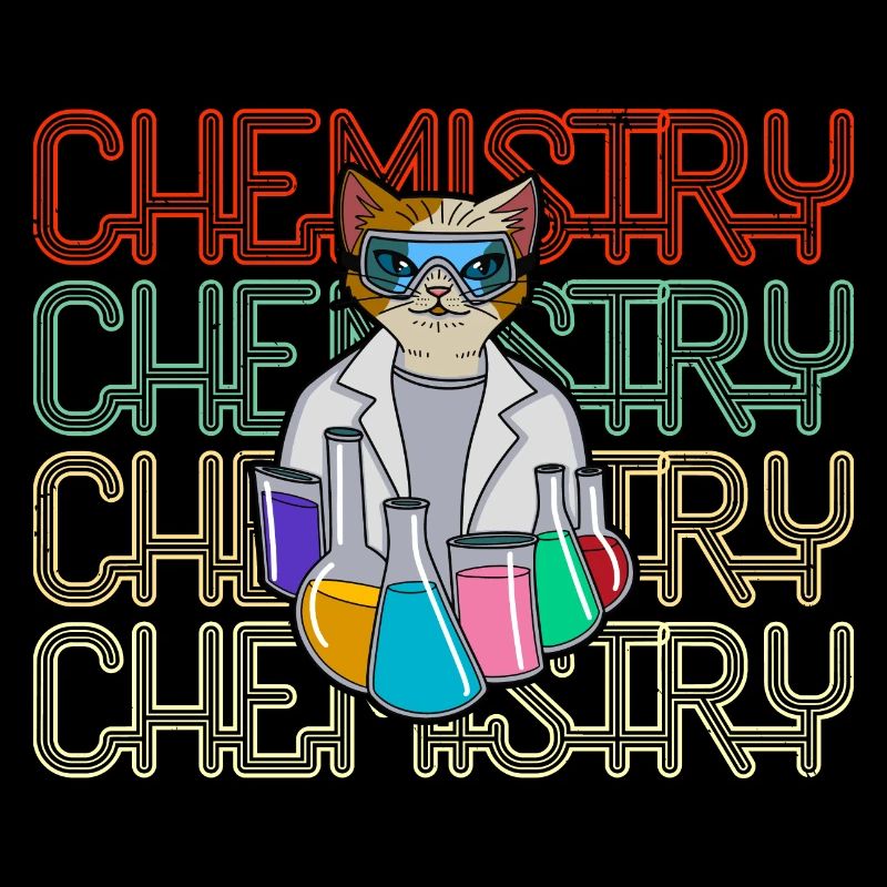Katze Chemie Chemistry beaker flask Retro