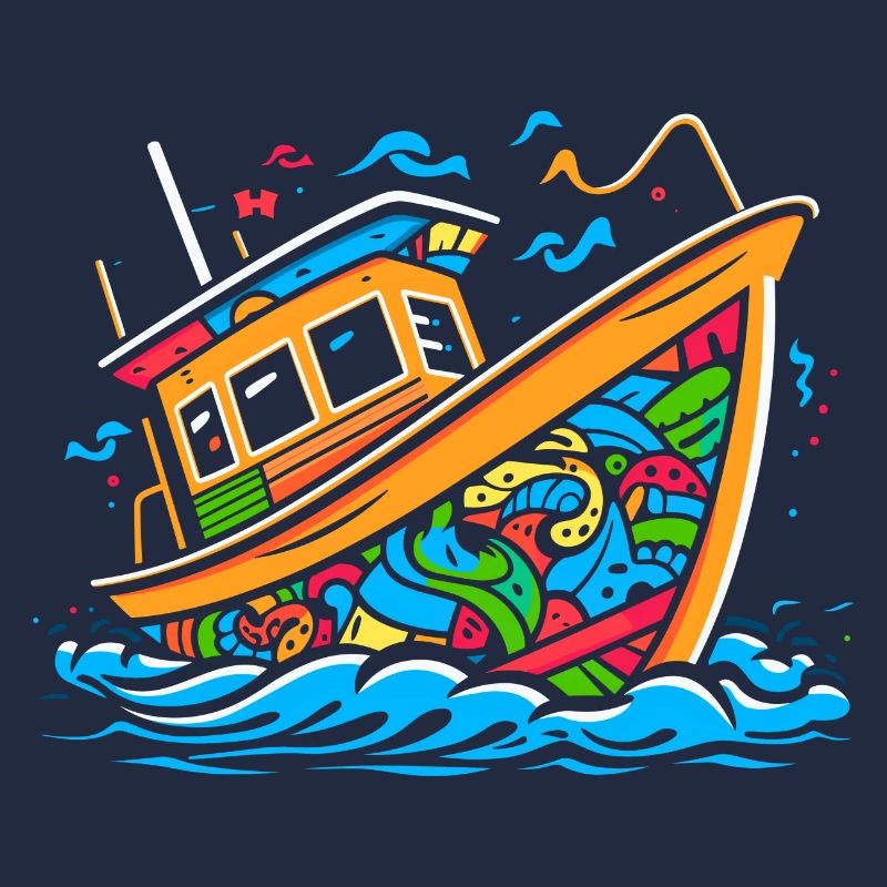 Pop Art Doodle Boot - Lebendige Karikatur