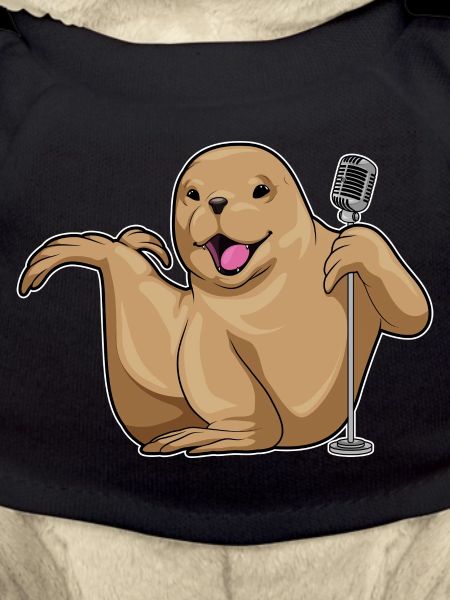 Seehund Sänger Mikrofon Singen