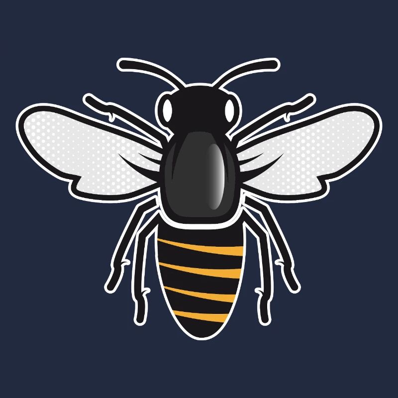 Stilisierte Biene - Insektenmotiv im Patch-Stil