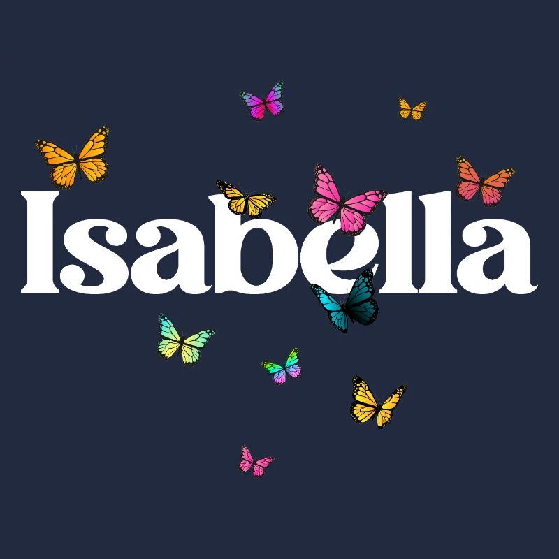Schöner Mädchenname mit Schmetterlingen ISABELLA