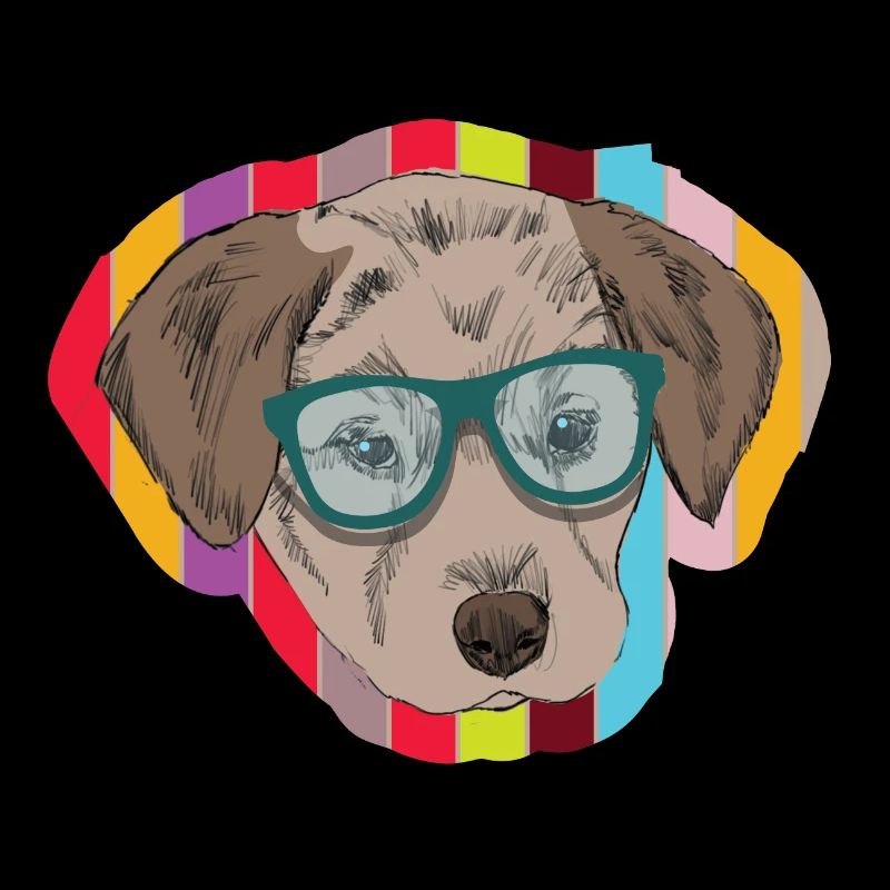 Chien de nerd comme un hipster avec des lunettes