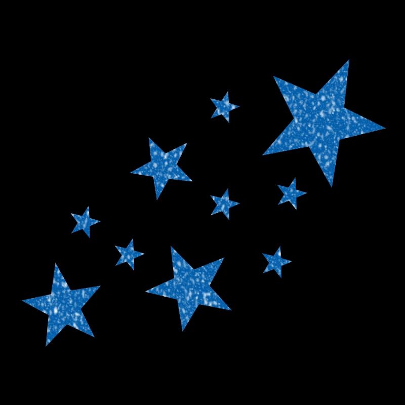 Blaue Sterne mit Schnee