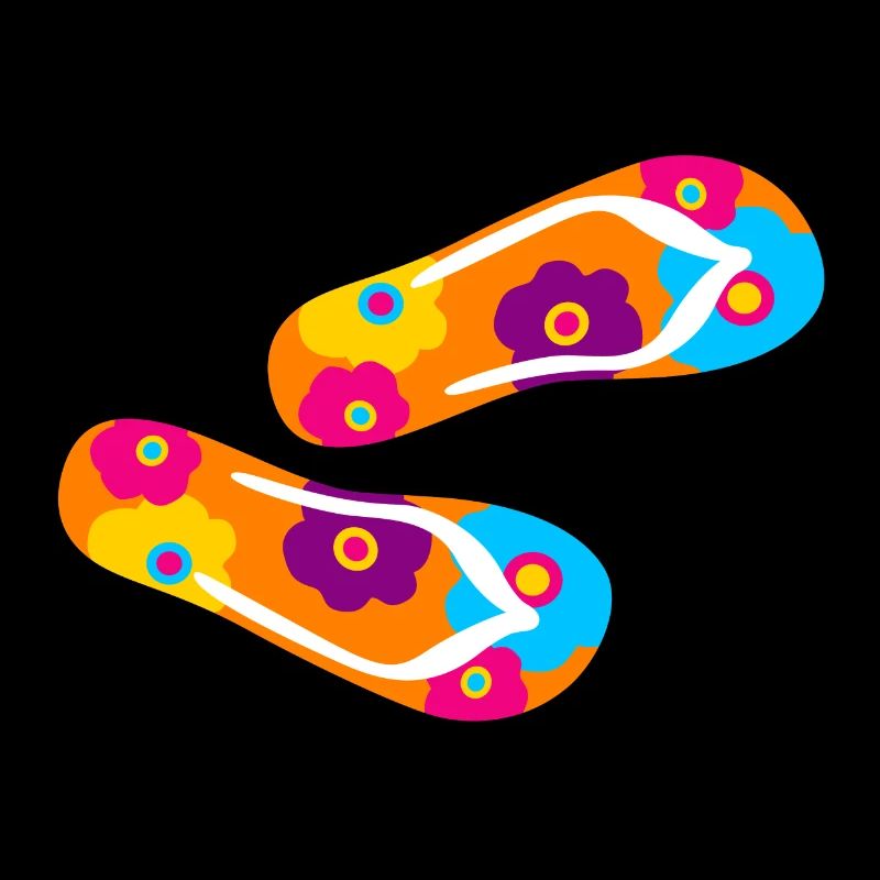 Flip Flops Latschen Blume Flower Power Blüten bunt