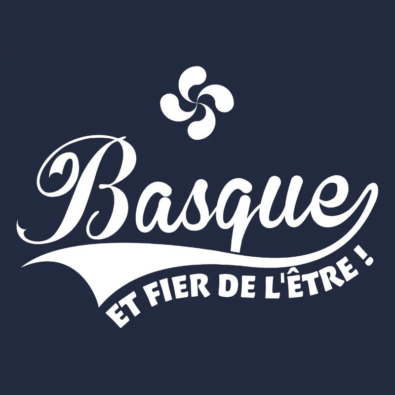 Basque et fier de l'être avec croix Basque Lauburu