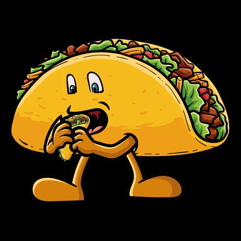 Taco mange un taco