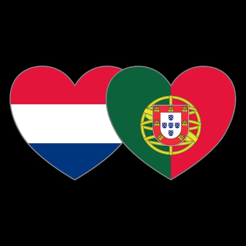 Cœur de drapeau du Portugal de Hollande