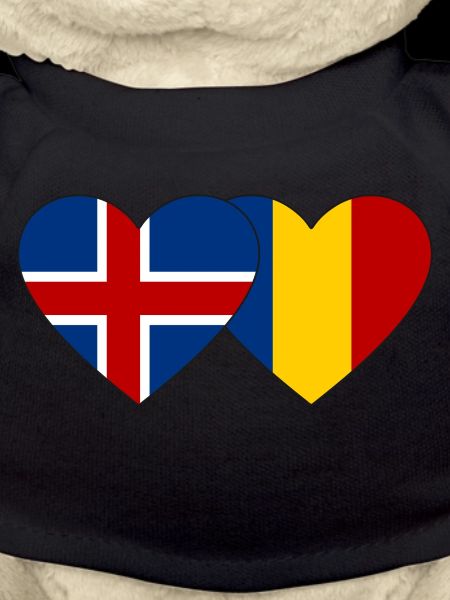Iceland Romania Flag Heart