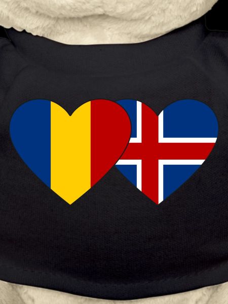 Romania Iceland Flag Heart