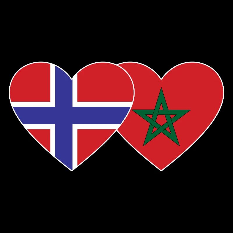 Norwegen Marokko Flagge Herz