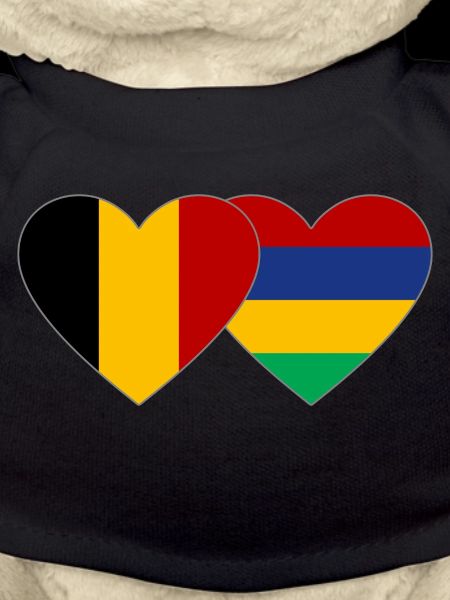 Belgium Mauritius Flag Heart