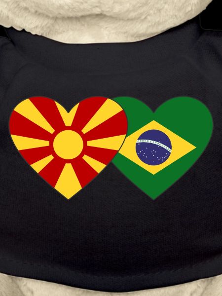 Macédoine Brésil Drapeau Coeur