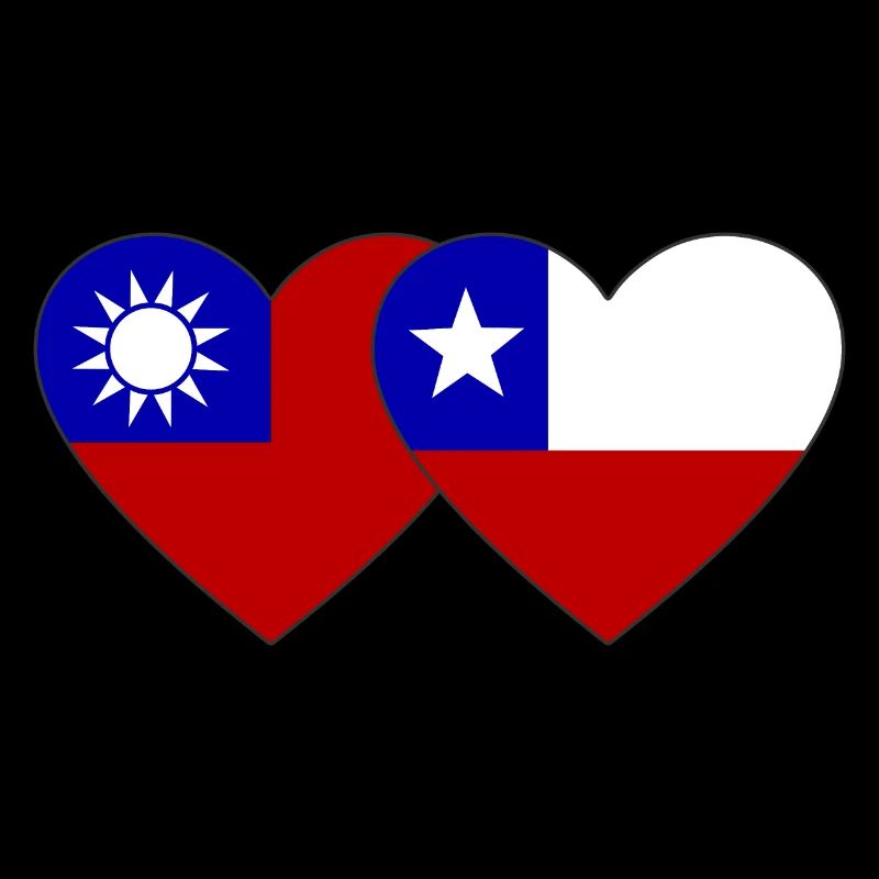 Taiwan Chile Flagge Herz