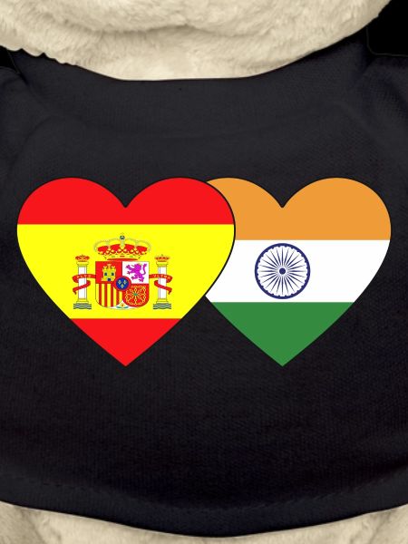 Spain India Flag Heart