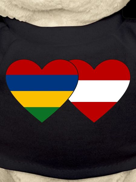 Mauritius Austria Flag Heart