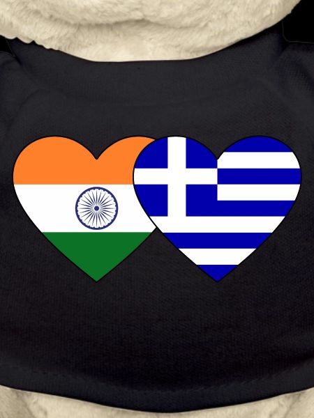 Inde Grèce Drapeau Coeur