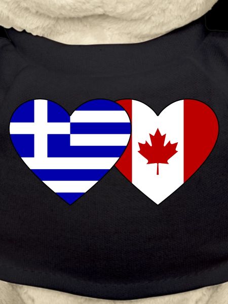 Grèce Canada Flag Heart