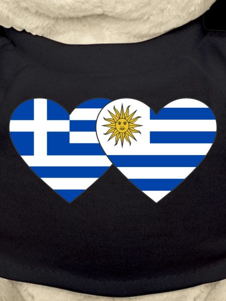 Greece Uruguay Heart Flag