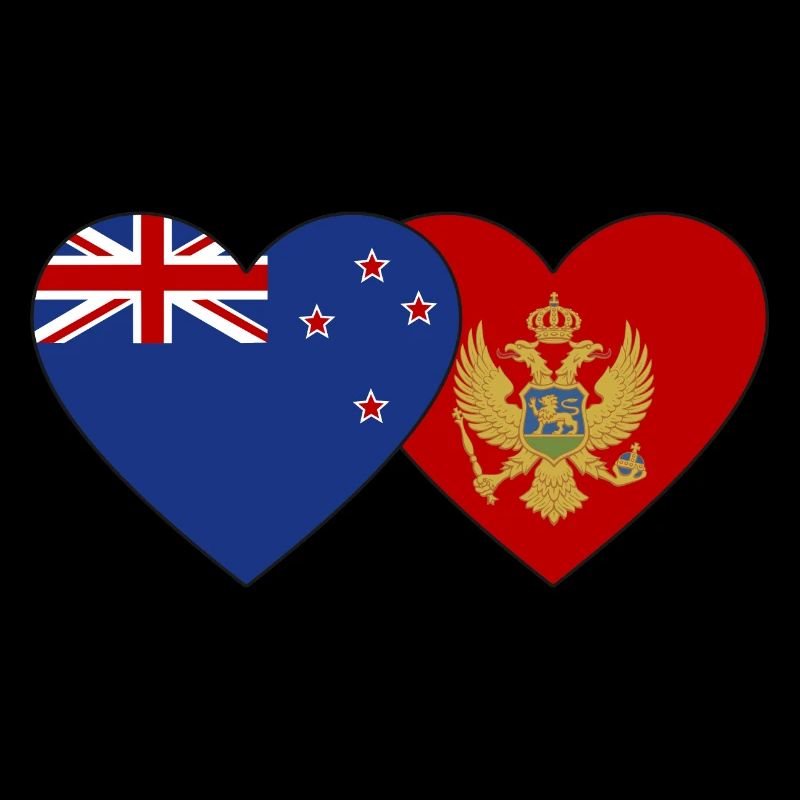 Neuseeland Montenegro Flagge