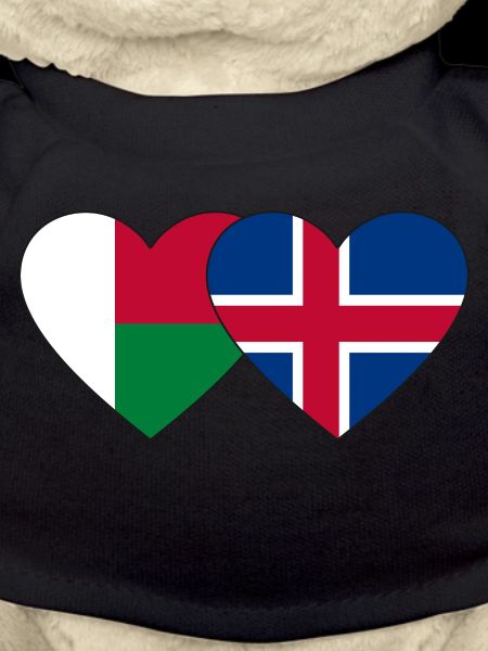 Madagascar Iceland Flag Heart