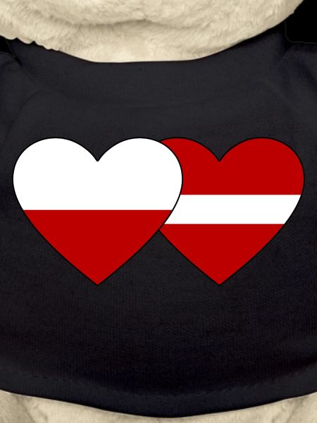 Poland Latvia Flag Heart
