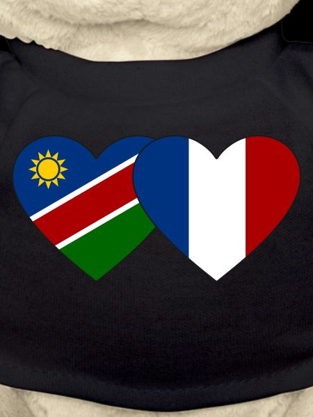 Namibia France Flag Heart