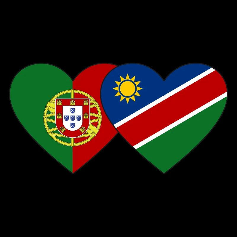 Portugal Namibia Flagge Herz