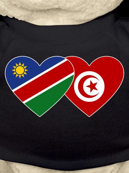 Namibia Tunisia Flag Heart