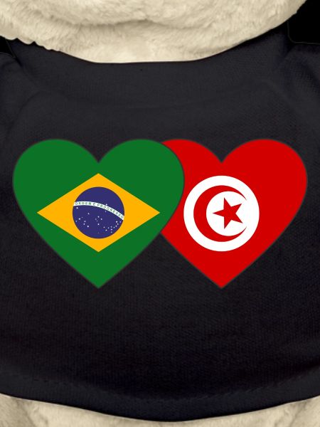 Brazil Tunisia Flag Heart
